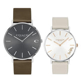 Coach Charles Grey Dial Brown Leather Strap Watch for Men - 14602153