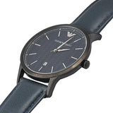 Emporio Armani Renato Blue Dial Blue Leather Strap Watch For Men - AR2479