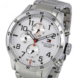 Tommy Hilfiger Trent Multifunction White Dial Silver Steel Strap Watch for Men - 1791140