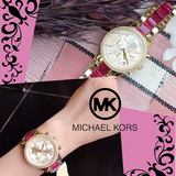 Michael Kors Ritz Chronograph Gold Dial Two Tone Steel Strap Watch For Women - MK6517