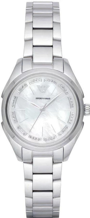 Emporio Armani Valeria Quartz Mother of Pearl Dial Silver Steel Strap Watch For Women - AR11030