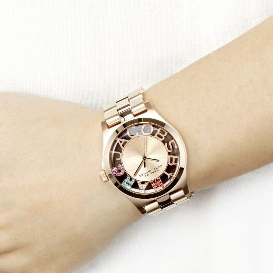 Marc Jacobs Henry Skeleton Rose Gold Dial Rose Gold Steel Strap Watch for Women - MBM3264