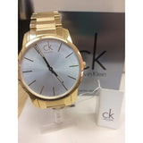 Calvin Klein City Silver Dial Gold Steel Strap Watch for Men - K2G21546