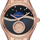 Michael Kors Lauryn Blue Dial Rose Gold Steel Strap Watch for Women - MK3723