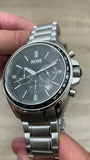 Hugo Boss Driver Chronograph Black Dial Silver Steel Strap Watch For Men - 1513080