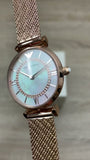 Emporio Armani Gianni T Bar Mother of Pearl Dial Rose Gold Mesh Bracelet Watch For Women - AR11320