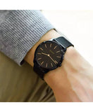 Calvin Klein Minimal Black Dial Black Mesh Bracelet Watch for Men - K3M21421