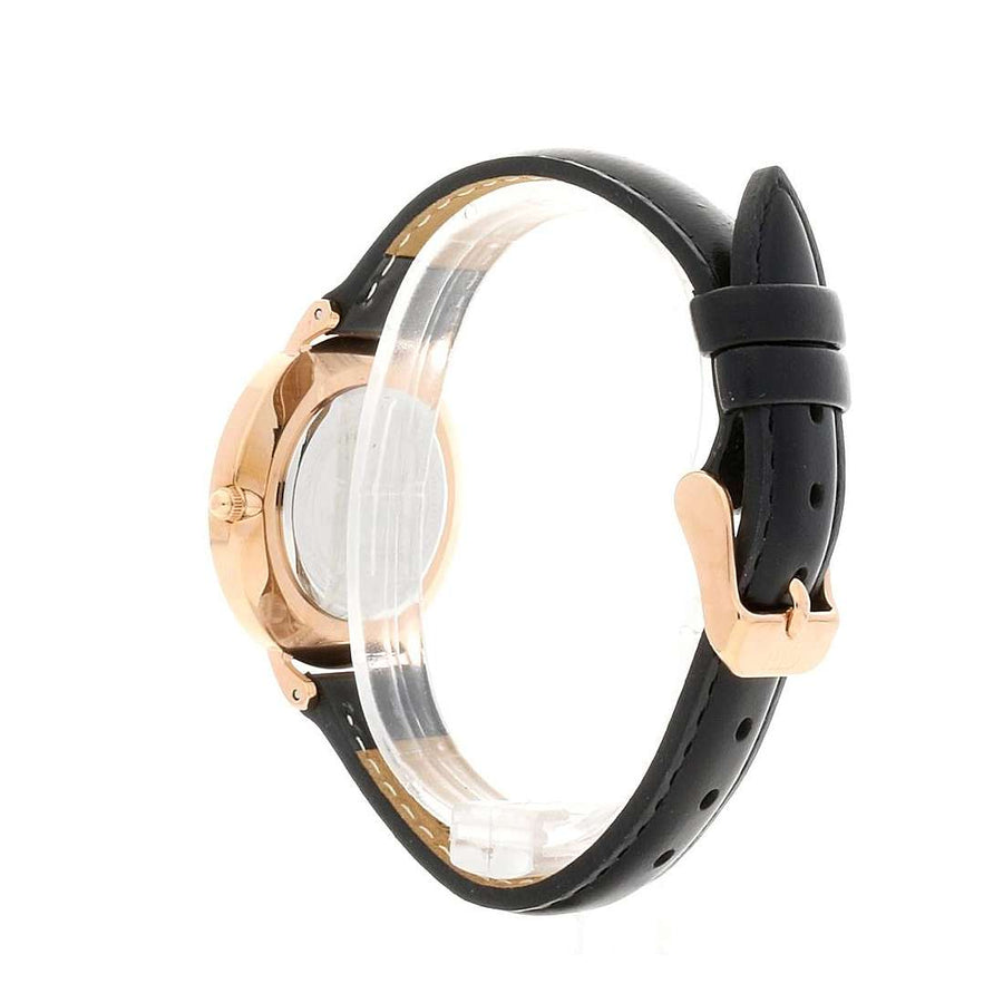 Daniel Wellington Petite Sheffield White Dial Black Leather Strap Watch For Women - DW00100174