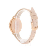 Emporio Armani Kappa Rose Gold & White Dial Beige Nude Leather Strap Watch For Women - AR2510