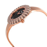 Swarovski Crystal Rose Black Dial Rose Gold Steel Strap Watch for Women - 5484050