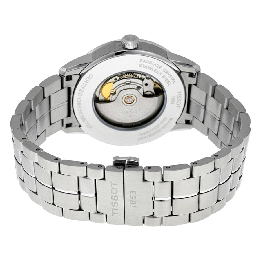Tissot T Classic Luxury Powermatic 80 Black Dial Silver Steel Strap Watch For Men - T086.408.11.056.00
