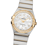 Omega Constellation Diamonds Mother of Pearl Dial Two Tone Steel Strap Watch for Women - 123.25.27.60.55.006