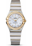 Omega Constellation Diamonds Mother of Pearl Dial Two Tone Steel Strap Watch for Women - 123.25.27.60.55.006