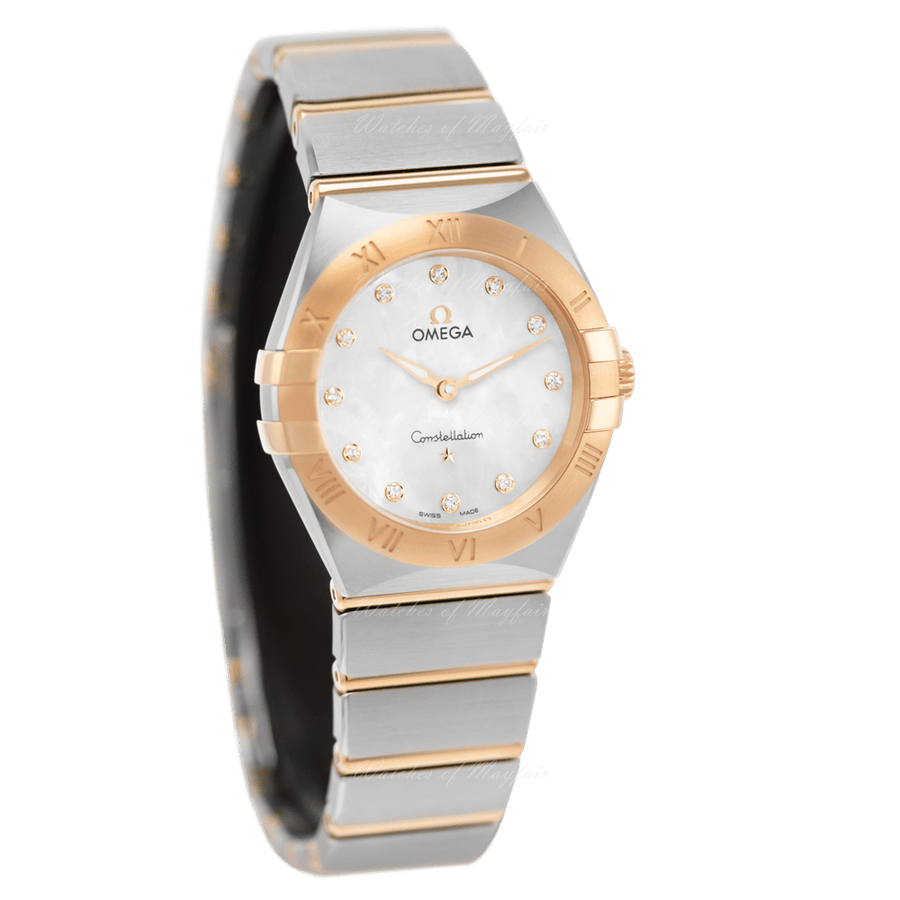 Omega Constellation Manhattan Mother of Pearl Dial Two Tone Steel Strap Watch for Women - 131.20.28.60.55.002