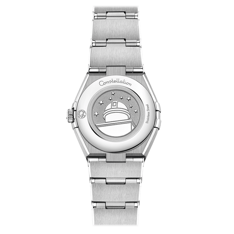 Omega Constellation Manhattan Quartz Diamonds Blue Dial Silver Steel Strap Watch for Women - 131.10.25.60.53.001