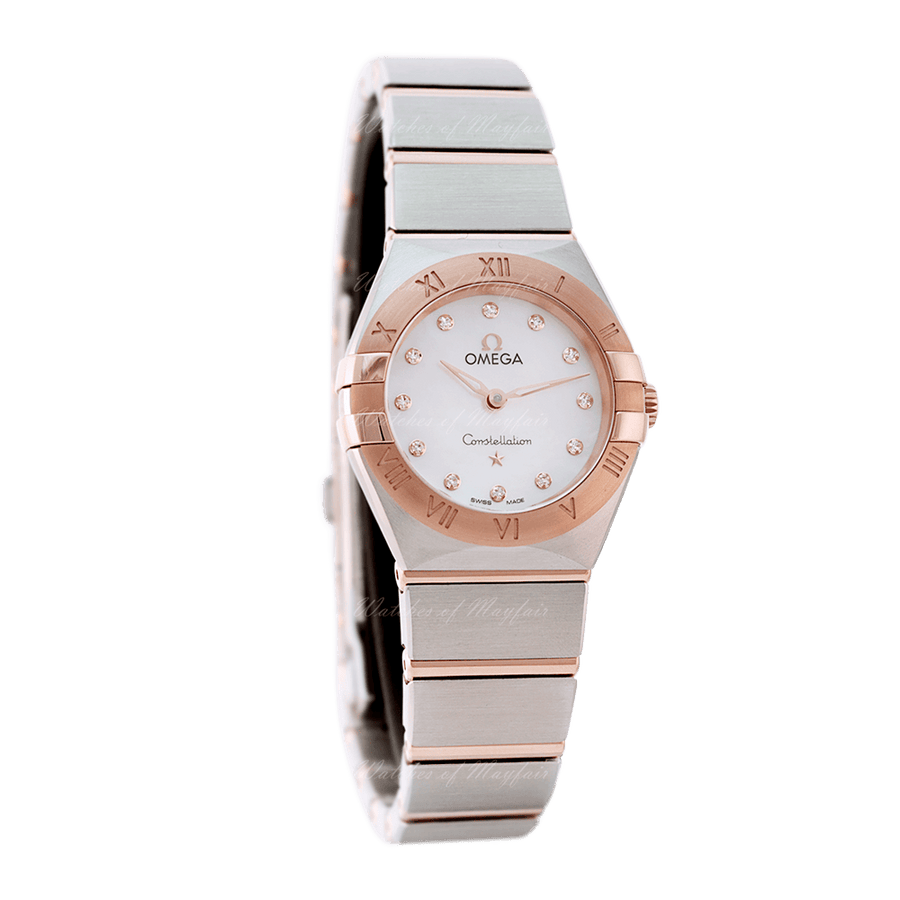 Omega Constellation Manhattan Quartz Diamonds Mother of Pearl Dial Two Tone Steel Strap Watch for Women - 131.20.25.60.55.001