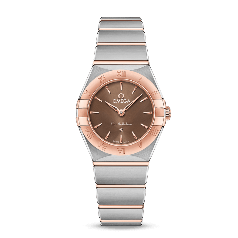 Omega Constellation Quartz Brown Dial Silver Steel Strap Watch for Women - 131.20.25.60.13.001