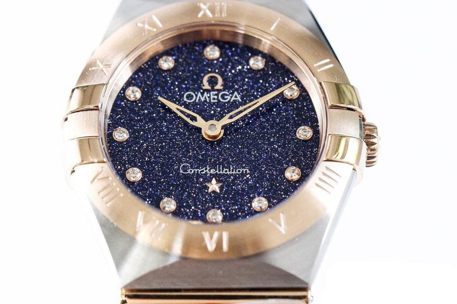 Omega Constellation Quartz Diamonds Blue Dial Two Tone Steel Strap Watch for Women - 131.20.25.60.53.002