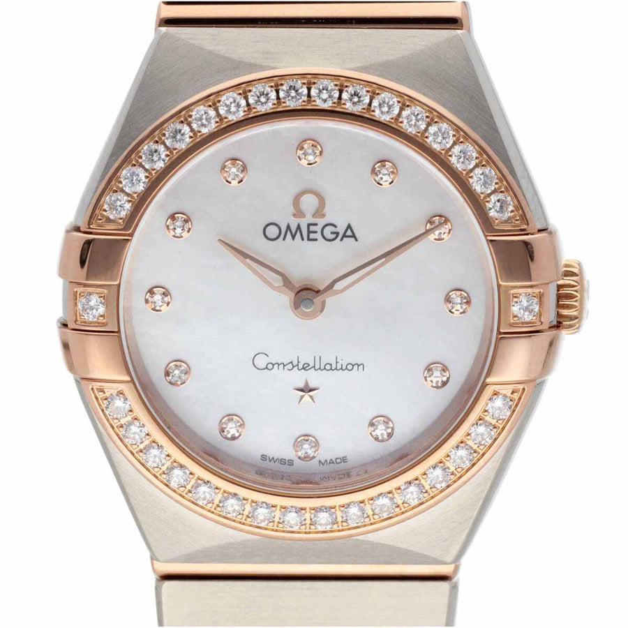Omega Constellation Quartz Diamonds Mother of Pearl Dial Two Tone Steel Strap Watch for Women - 131.25.25.60.55.001