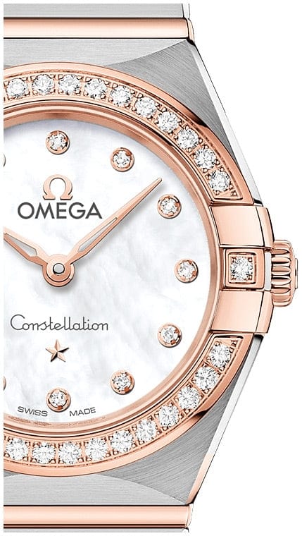Omega Constellation Quartz Diamonds Mother of Pearl Dial Two Tone Steel Strap Watch for Women - 131.25.25.60.55.001