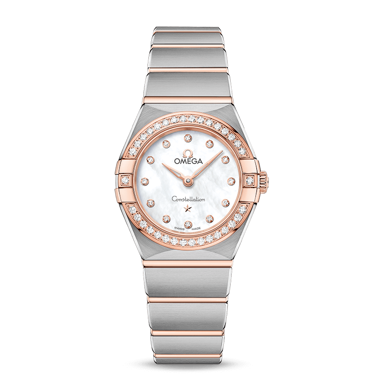 Omega Constellation Quartz Diamonds Mother of Pearl Dial Two Tone Steel Strap Watch for Women - 131.25.25.60.55.001