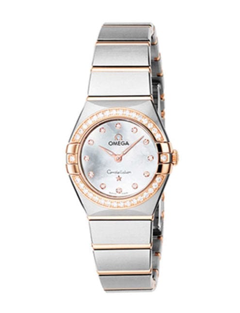 Omega Constellation Quartz Diamonds Mother of Pearl Dial Two Tone Steel Strap Watch for Women - 131.25.25.60.55.001