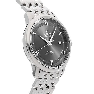 Omega De Ville Prestige Co-Axial Automatic Grey Dial Silver Steel Strap Watch for Men - 424.10.40.20.06.001
