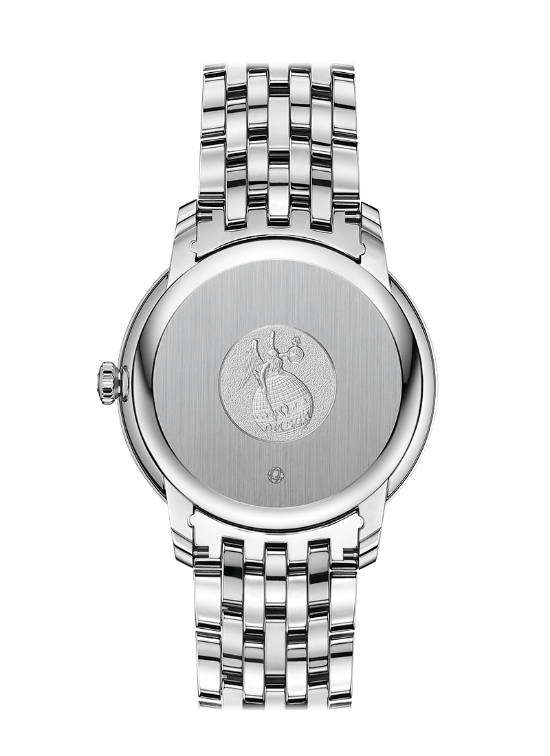 Omega De Ville Prestige Co-Axial Black Dial Silver Steel Strap Watch for Men - 424.10.40.20.01.001