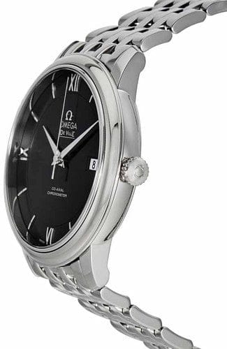 Omega De Ville Prestige Co-Axial Black Dial Silver Steel Strap Watch for Men - 424.10.40.20.01.001