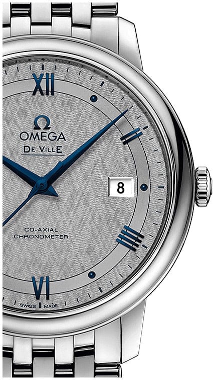 Omega De Ville Prestige Co-Axial Grey Dial Silver Steel Strap Watch for Men - 424.10.40.20.06.002