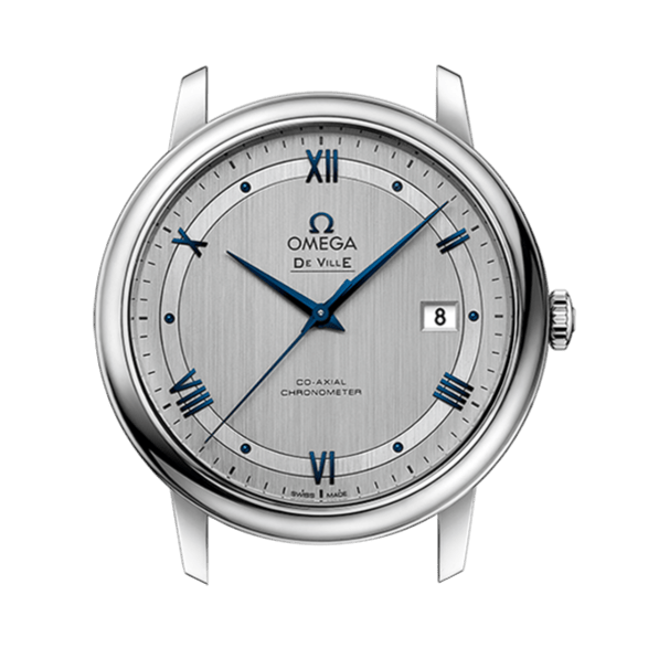 Omega De Ville Prestige Co-Axial Rhodium Silver Dial Silver Steel Strap Watch for Men - 424.10.40.20.02.001