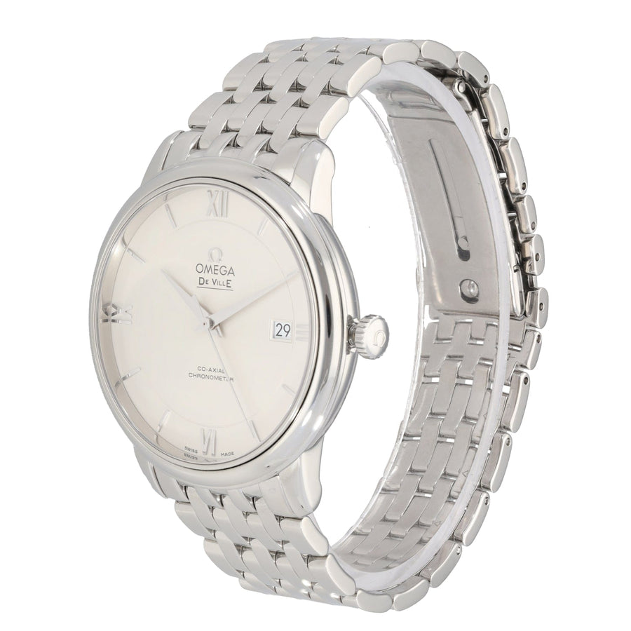 Omega De Ville Prestige Co-Axial Silver Dial Silver Steel Strap Watch for Men - 424.10.40.20.02.003