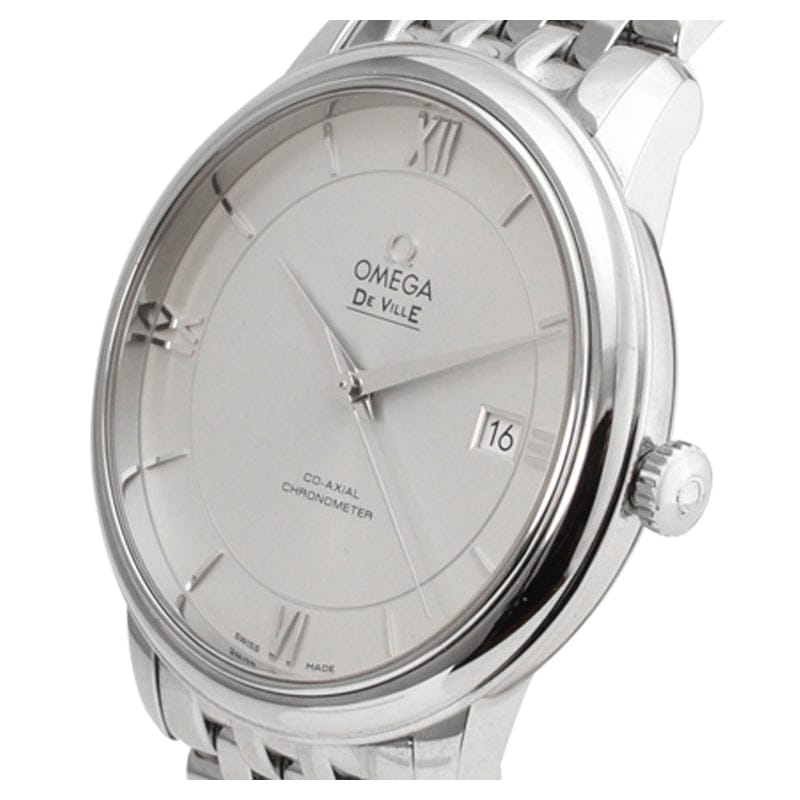 Omega De Ville Prestige Co-Axial Silver Dial Silver Steel Strap Watch for Men - 424.10.40.20.02.003