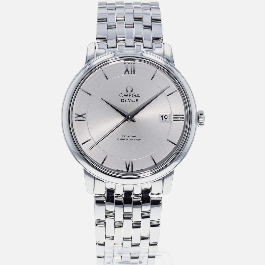 Omega De Ville Prestige Co-Axial Silver Dial Silver Steel Strap Watch for Men - 424.10.40.20.02.003
