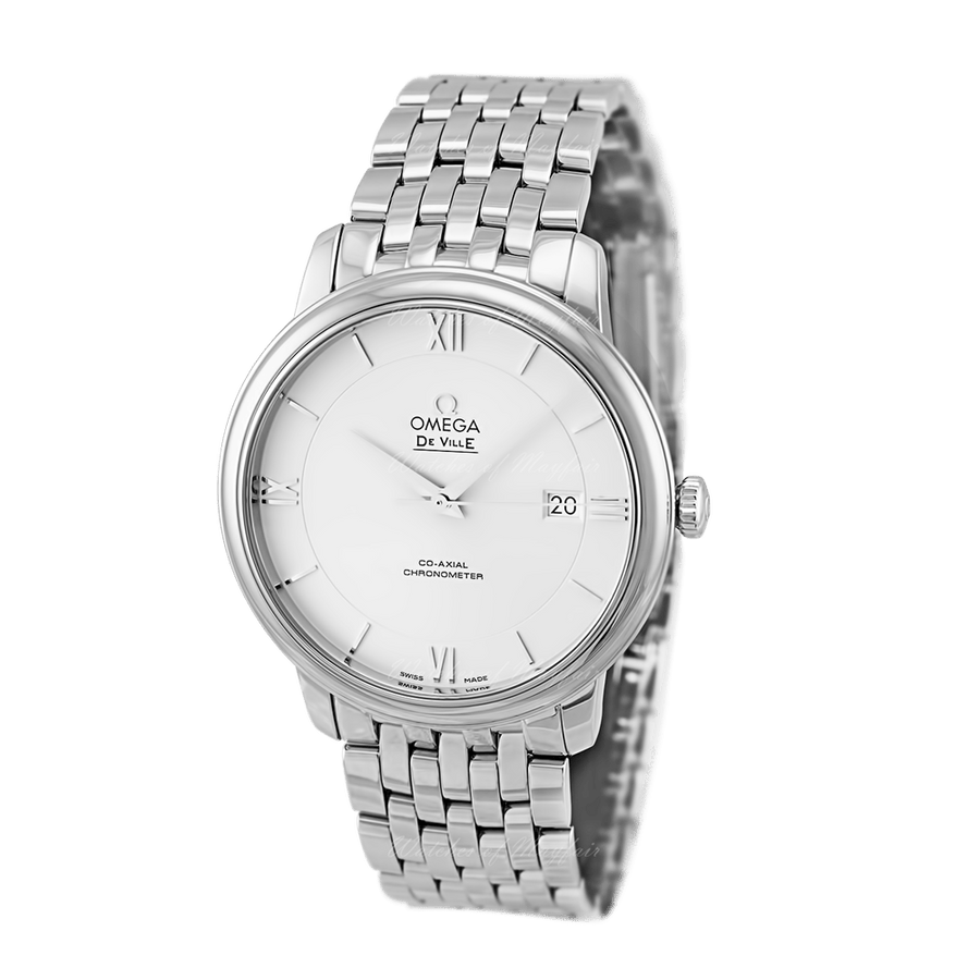Omega De Ville Prestige Co-Axial Silver Dial Silver Steel Strap Watch for Men - 424.10.40.20.02.003