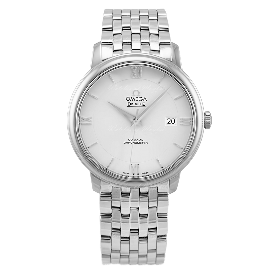 Omega De Ville Prestige Co-Axial Silver Dial Silver Steel Strap Watch for Men - 424.10.40.20.02.003