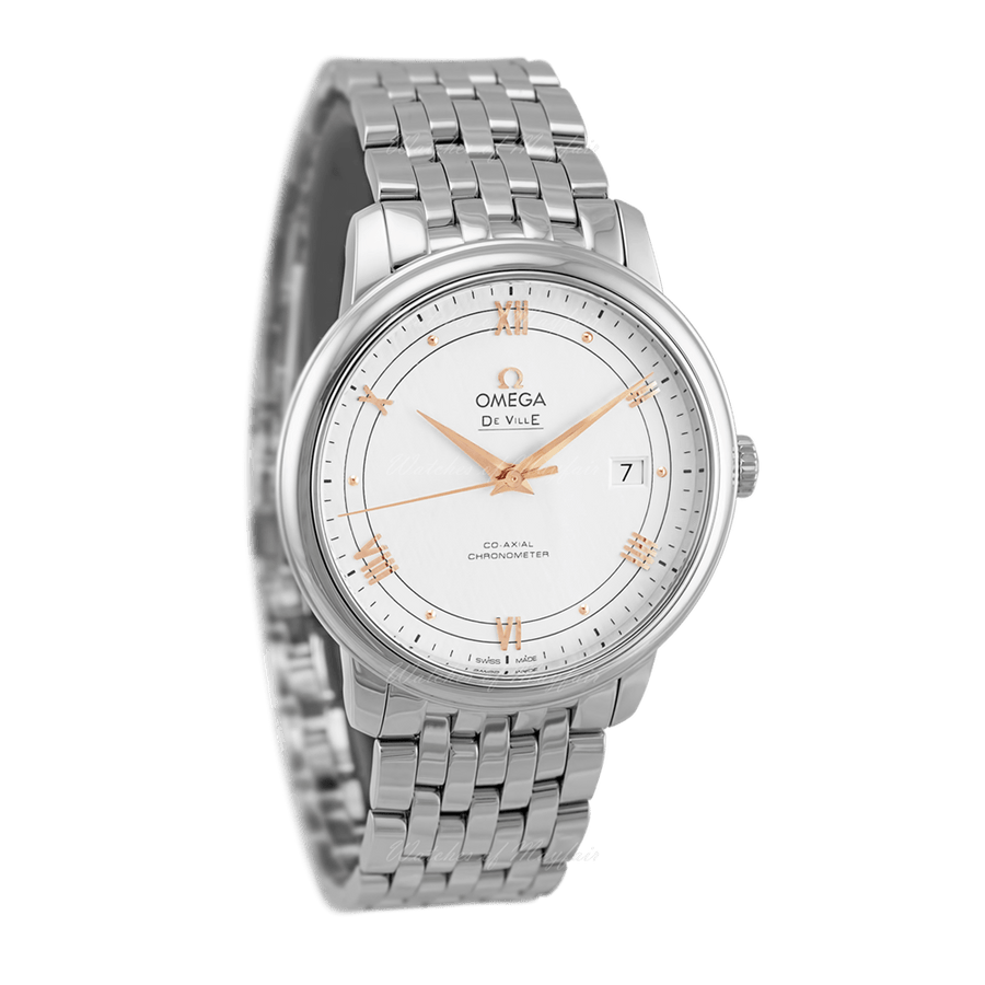 Omega De Ville Prestige Co Axial Silver Dial Silver Steel Strap Watch for Men - 424.10.40.20.02.004