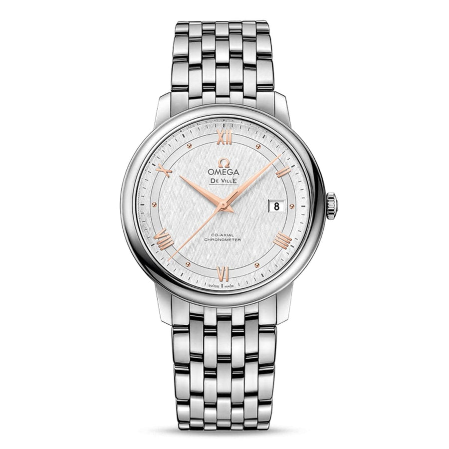 Omega De Ville Prestige Co Axial Silver Dial Silver Steel Strap Watch for Men - 424.10.40.20.02.004
