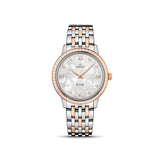 Omega De Ville Prestige Quartz Diamonds Silver Dial Two Tone Steel Strap Watch for Women - 424.25.27.60.52.001