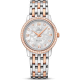 Omega De Ville Prestige Quartz Diamonds Silver Dial Two Tone Steel Strap Watch for Women - 424.25.27.60.52.001