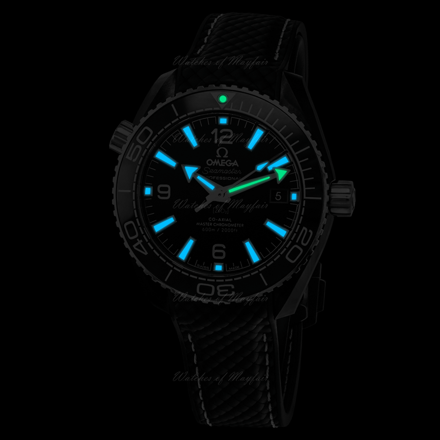 Omega Planet Ocean 6000M Co Axial Master Chronometer 45.5mm Blue Dial Black Rubber Strap Watch for Men - 21532462103001