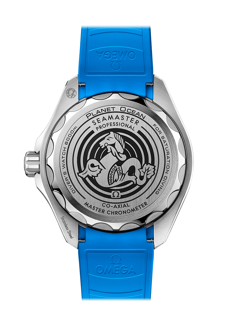 Omega Planet Ocean 6000M Co Axial Master Chronometer 45.5mm Blue Dial Black Rubber Strap Watch for Men - 21532462103001