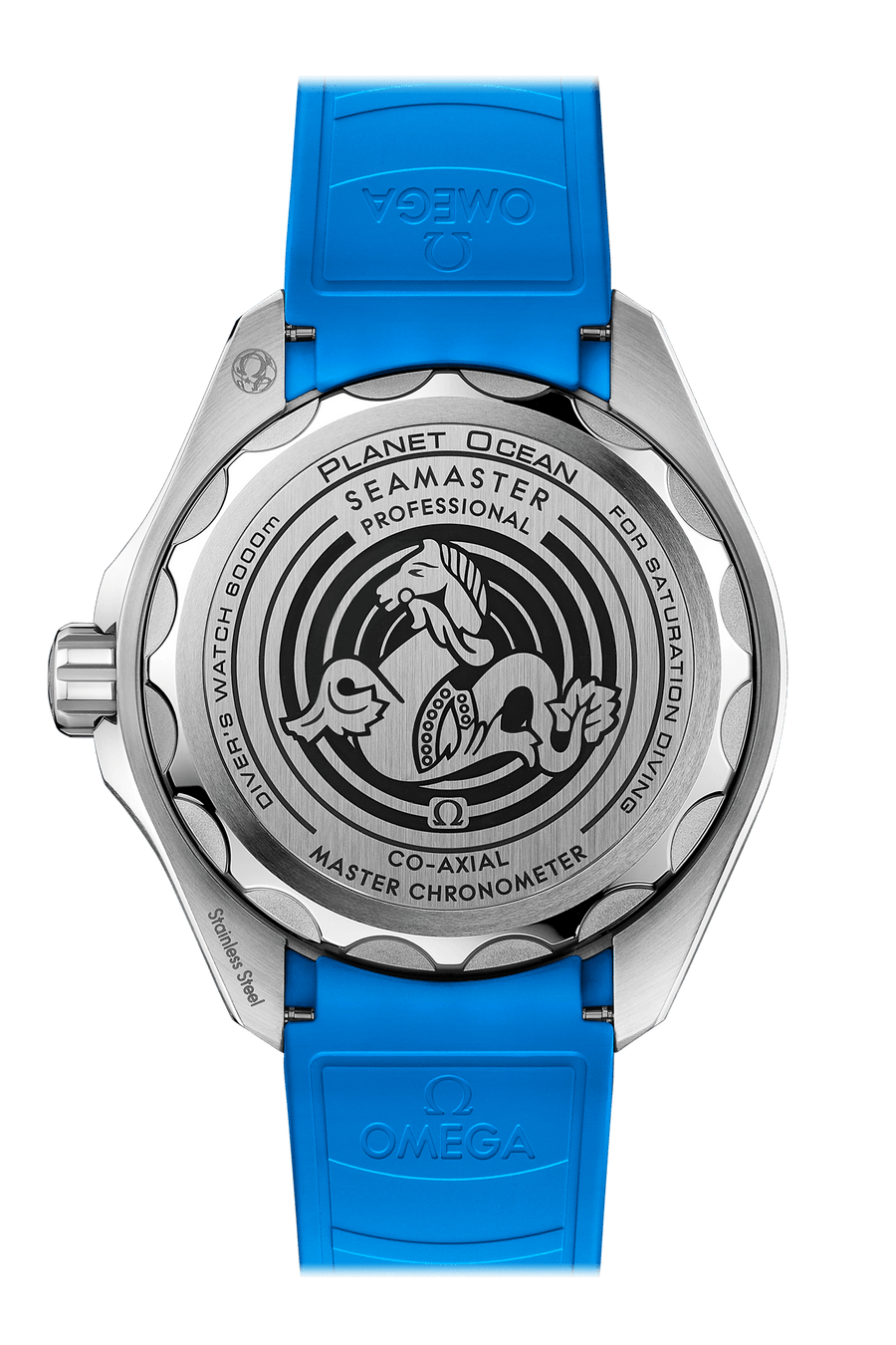 Omega Planet Ocean 6000M Co Axial Master Chronometer 45.5mm Blue Dial Black Rubber Strap Watch for Men - 21532462103001
