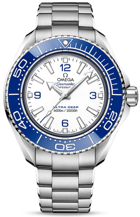Omega Planet Ocean 6000M Co Axial Master Chronometer 45.5mm White Dial Silver Steel Strap Watch for Men - 21530462104001