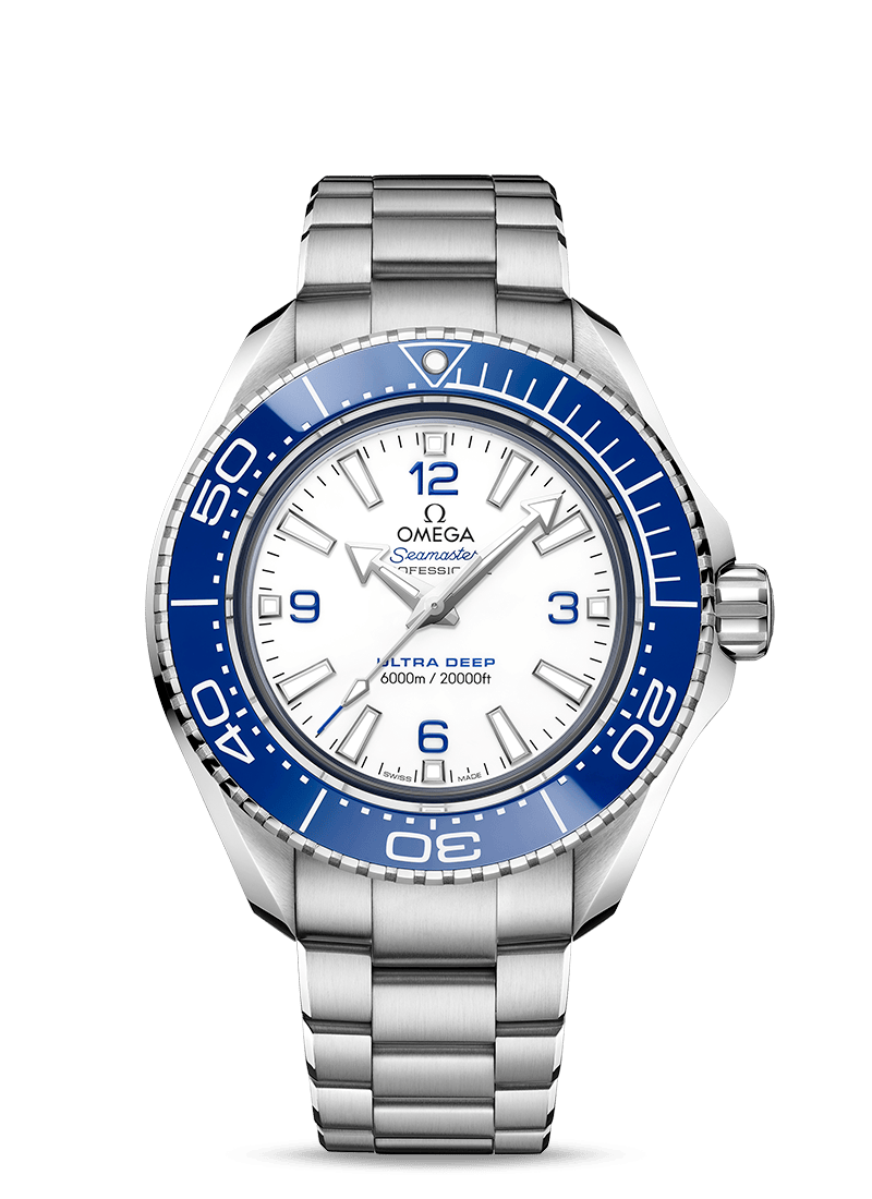 Omega Planet Ocean 6000M Co Axial Master Chronometer 45.5mm White Dial Silver Steel Strap Watch for Men - 21530462104001