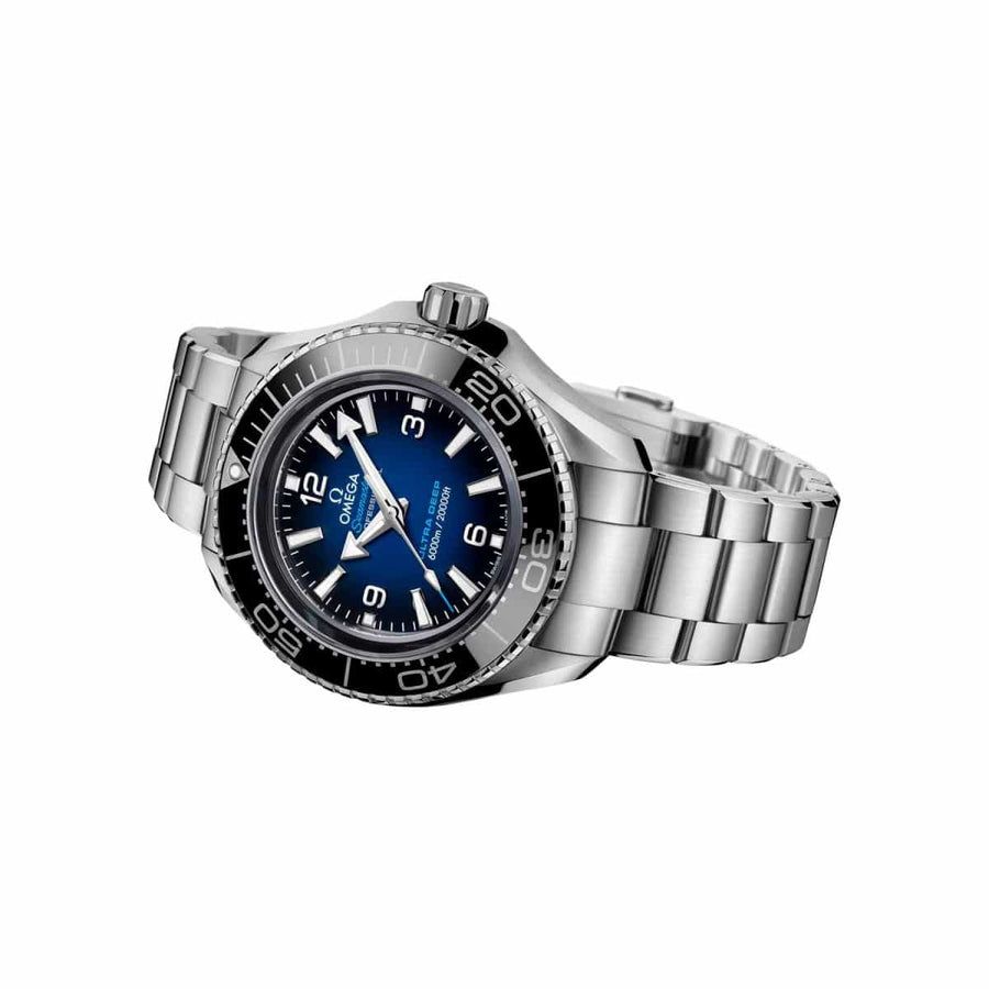 Omega Seamaster Planet Ocean 6000M Co Axial Master Chronometer Blue Dial Silver Steel Strap Watch for Men - 21530462103001