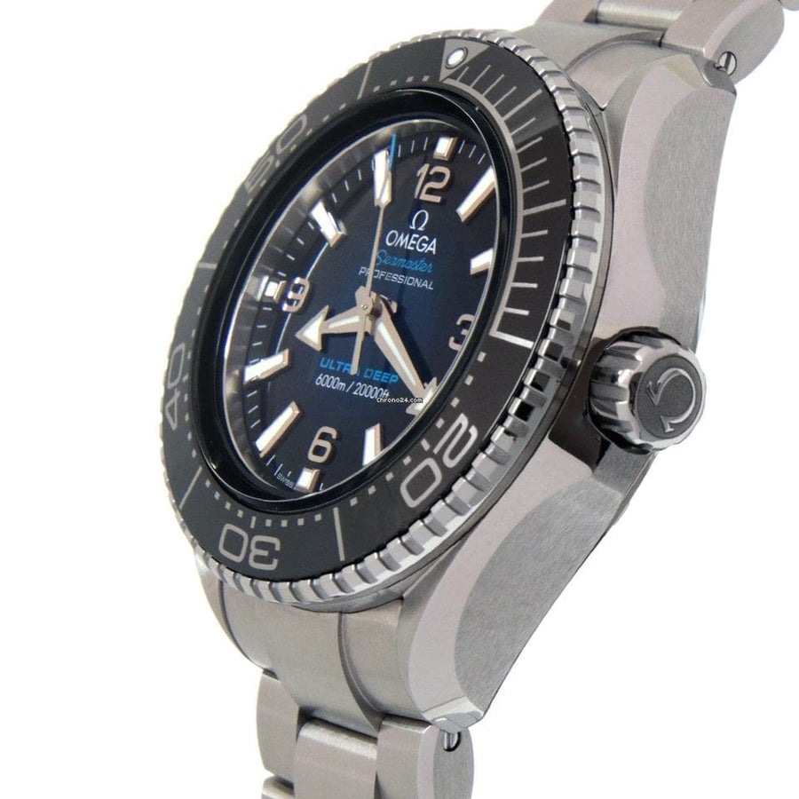 Omega Seamaster Planet Ocean 6000M Co Axial Master Chronometer Blue Dial Silver Steel Strap Watch for Men - 21530462103001