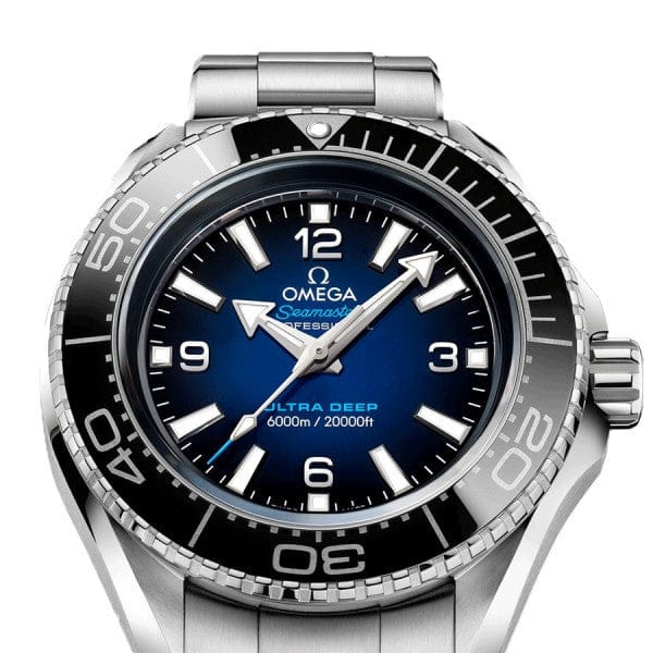 Omega Seamaster Planet Ocean 6000M Co Axial Master Chronometer Blue Dial Silver Steel Strap Watch for Men - 21530462103001