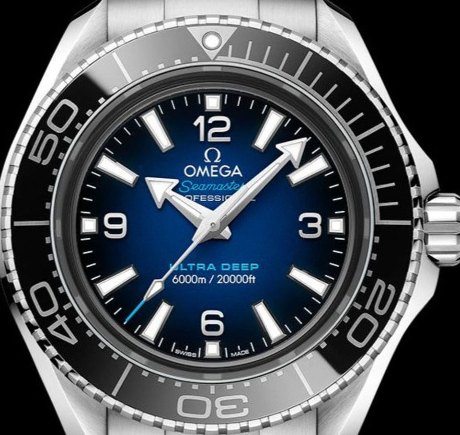 Omega Seamaster Planet Ocean 6000M Co Axial Master Chronometer Blue Dial Silver Steel Strap Watch for Men - 21530462103001