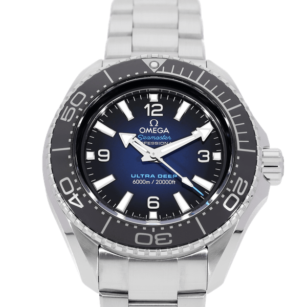Omega Seamaster Planet Ocean 6000M Co Axial Master Chronometer Blue Dial Silver Steel Strap Watch for Men - 21530462103001